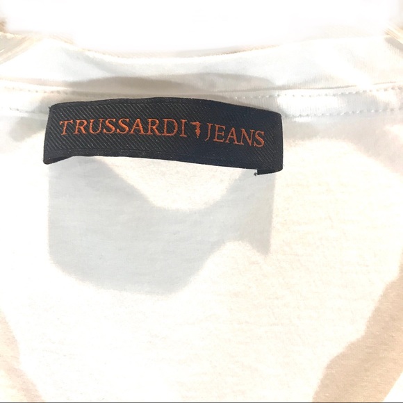 Trussardi Jeans Short Sleeve White Tee Bejeweled - Picture 4 of 7